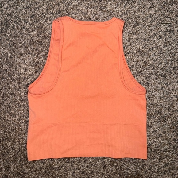 Athleta Aurora Seamless Crop Ribbed Tank Bright Orange Size XS NWOT - Picture 5 of 7